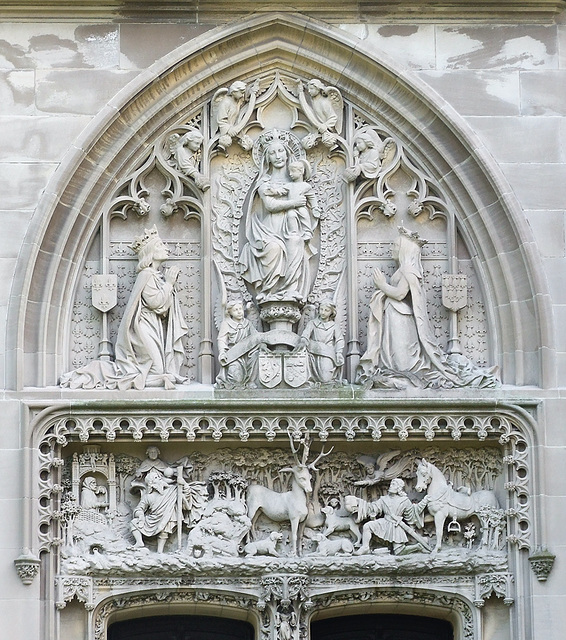 Detail of the Tympanum of the Neo-Gothic Mausoleum in Woodlawn Cemetery, August 2008