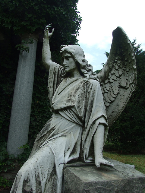 Detail of an Angel in Woodlawn Cemetery, August 2008