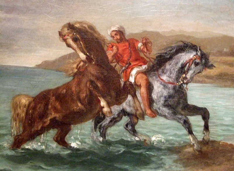 Detail of Horses Coming out of the Sea by Delacroix in the Phillips Collection, January 2011