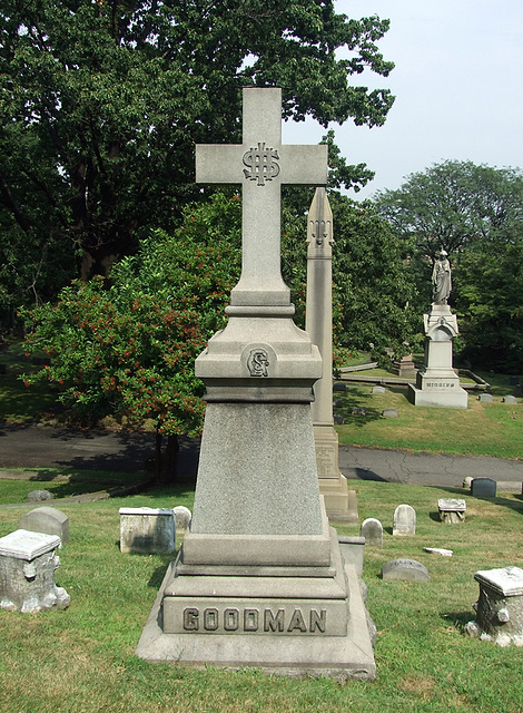 Cross with a Dollar Sign Monument in Woodlawn Cemetery, August 2008