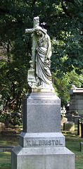 Mourner with Cross Grave Monument in Woodlawn Cemetery, August 2008