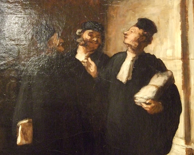 Detail of Three Lawyers by Daumier in the Phillips Collection, January 2011
