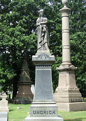 Mourner with Wreath Grave Monument in Woodlawn Cemetery, August 2008