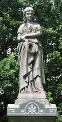 Detail of a Mourner with Wreath Grave Monument in Woodlawn Cemetery, August 2008