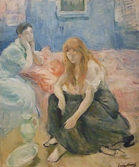 Detail of Two Girls by Morisot in the Phillips Collection, January 2011