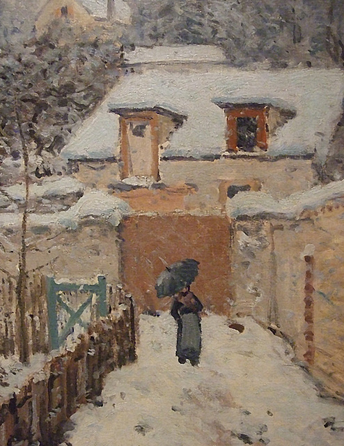 Detail of Snow at Louvenciennes by Sisley in the Phillips Collection, January 2011
