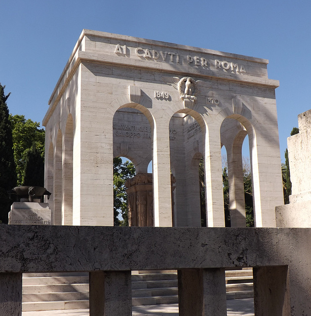 Detail of the Ossario on the Janiculum Hill in Rome, June 2012