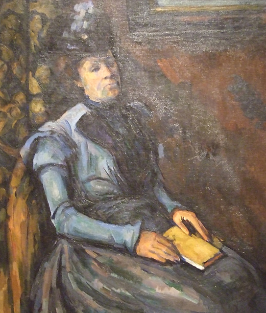 Detail of Seated Woman in Blue by Cezanne in the Phillips Collection, January 2011