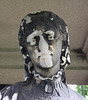 Detail of a Funerary Monument with a Statue of a Creepy Victorian Woman in Woodlawn Cemetery, August 2008