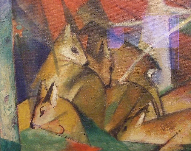 Detail of Deer in the Forest I by Franz Marc in the Phillips Collection, January 2011