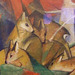 Detail of Deer in the Forest I by Franz Marc in the Phillips Collection, January 2011