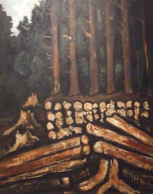 Detail of Wood Lot, Maine Woods by Marsden Hartley in the Phillips Collection, January 2011