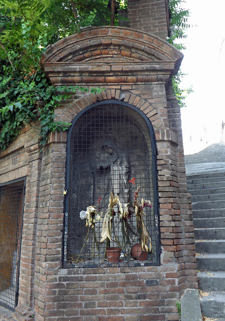 Shrine Below the Stairs of the Via San Pietro in Montorio in Rome, June 2012