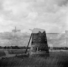 Framlingham castle and a windmill