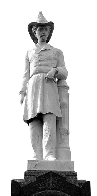 Detail of the Statue on top of the Funerary Monument for a Firefighter in Calvary Cemetery, March 2008