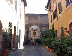 Dead-End Street in Trastevere in Rome, June 2012