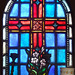 Stained Glass Window inside a Mausoleum in Calvary Cemetery, March 2008
