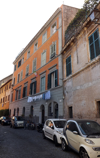 Street with Laundry in Trastevere in Rome, June 2012