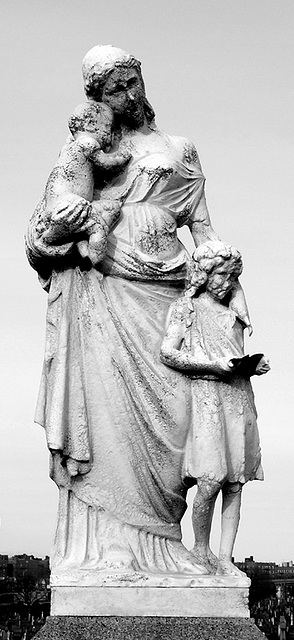 Detail of the Statue on top of the Funerary Monument for the Lerscher Family in Calvary Cemetery, March 2008