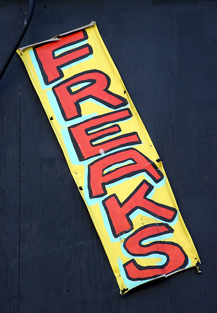 Freaks Sign in Coney Island, June 2008