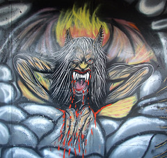 Demon Illustration on the Ghost Hole Ride in Coney Island, June 2010