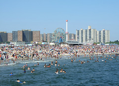 View of Coney Island from the Pier on the day of the Mermaid Parade, June 2010