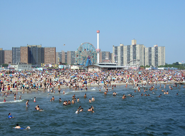 View of Coney Island from the Pier on the day of the Mermaid Parade, June 2010