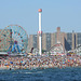 View of Coney Island from the Pier on the day of the Mermaid Parade, June 2010