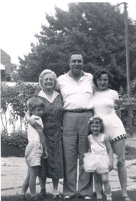 The '50s: Family in Milwaukee with Dad's parents. 1954