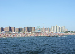 View of Coney Island from the Pier on the day of the Mermaid Parade, June 2010