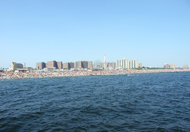 View of Coney Island from the Pier on the day of the Mermaid Parade, June 2010