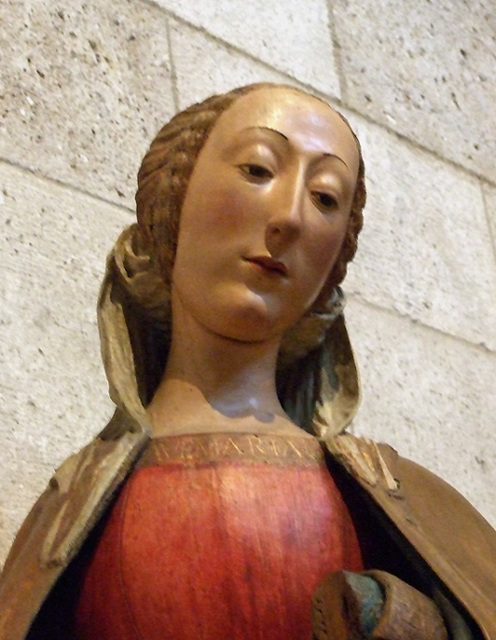 Detail of the Kneeling Virgin in the Cloisters, Sept. 2007