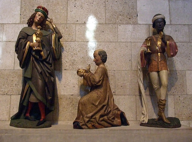 Three Kings from an Adoration Group in the Cloisters, Sept. 2007