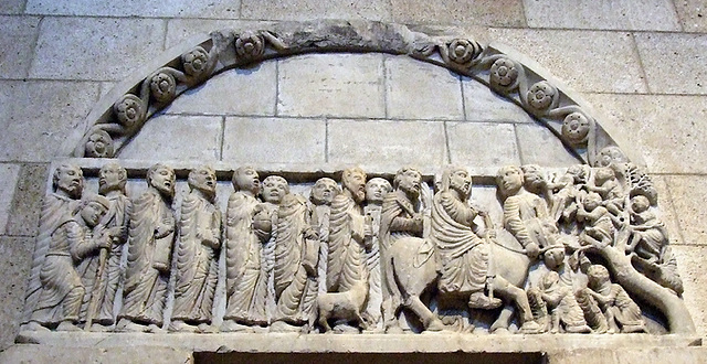 Detail of a Portal with the Entry of Christ into Jerusalem in the Cloisters, Sept. 2007