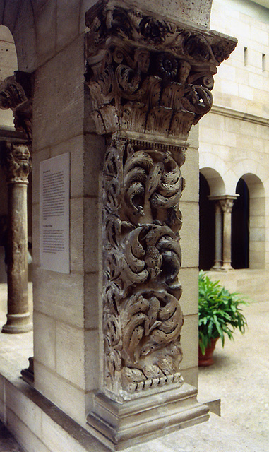 Pilaster from the Saint-Guilhem Cloister in the Cloisters, April 2007