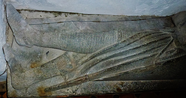 walkern church, herts, tomb effigy of a mid c13 knight, perhaps william de lanvallei