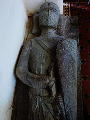 walkern church, herts, tomb effigy of a mid c13 knight, perhaps william de lanvallei