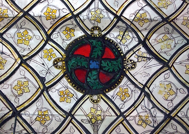 Detail of a Window with Grisaille Decoration in the Cloisters, Sept. 2007