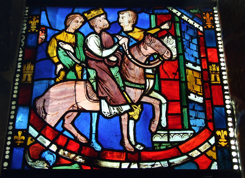 Theodosius Arrives at Ephesus Stained Glass Panel in the Cloisters, Sept. 2007