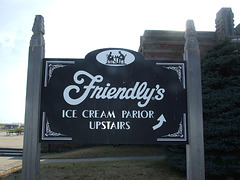 Sign for Friendly's in the West Bath House in Jones Beach, July 2010
