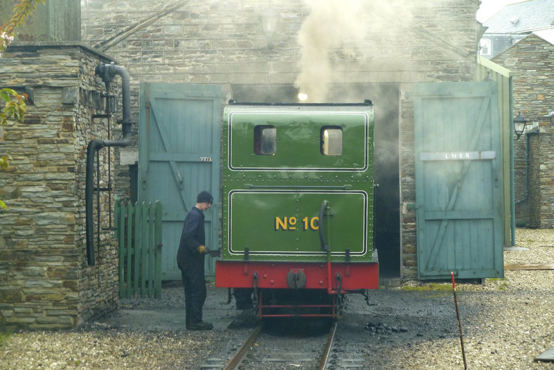 Isle of Man 2013 – № 10 G.H. Wood locomotive getting ready to depart to Douglas