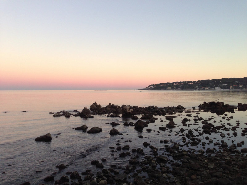 coucher de soleil à Antibes, noël