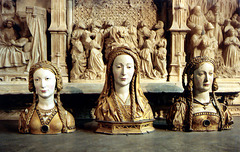 Three Reliquaries for the Skulls of Female Saints in the Cloisters, April 2007