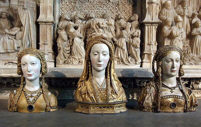 Three Female Reliquary Busts in the Cloisters, Sept. 2007