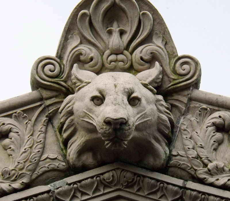 Protome and Central Antefix on the Old Lion House at the Bronx Zoo, May 2012