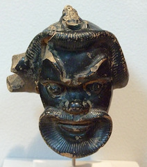 Fragment of a Black-glazed Vase in the Form of a Comic Actor's Mask in the Princeton University Art Museum, August 2009