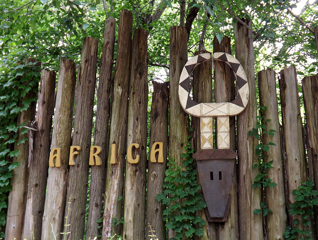 Africa Sign on a Fence at the Bronx Zoo, May 2012