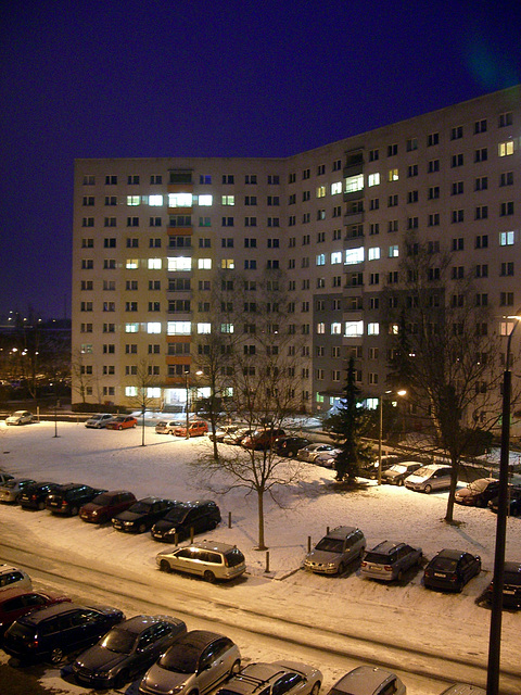 Jena Lobeda at night