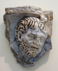 Fragment of a Lion Hunt Sarcophagus: Head of a Hunter in the Princeton University Art Museum, August 2009