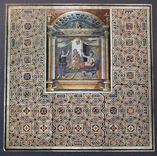 Reproduction of the Full Drinking Contest Mosaic from Antioch in the Princeton Museum, August 2009